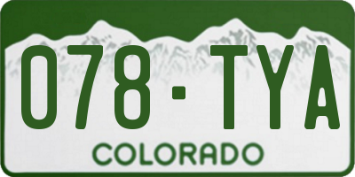 CO license plate 078TYA