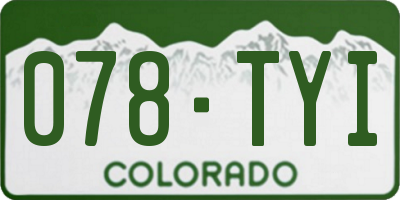 CO license plate 078TYI