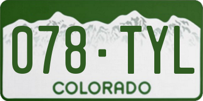 CO license plate 078TYL