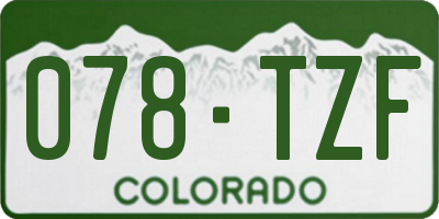 CO license plate 078TZF