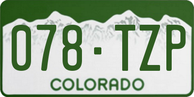 CO license plate 078TZP