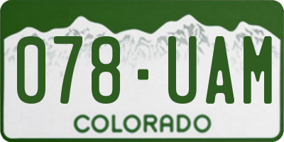 CO license plate 078UAM