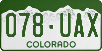 CO license plate 078UAX