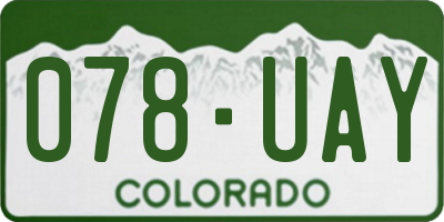 CO license plate 078UAY