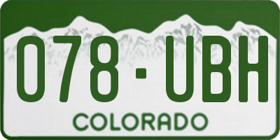 CO license plate 078UBH