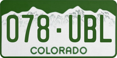 CO license plate 078UBL