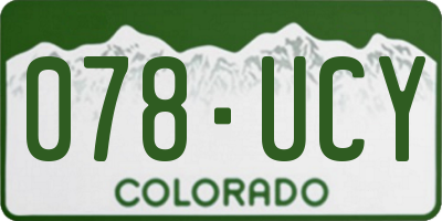 CO license plate 078UCY