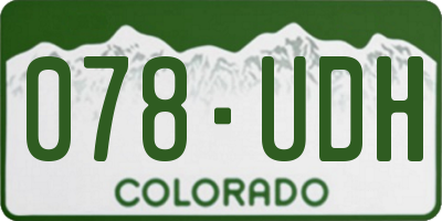 CO license plate 078UDH