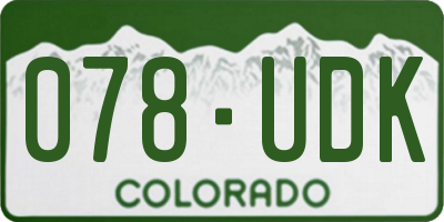 CO license plate 078UDK