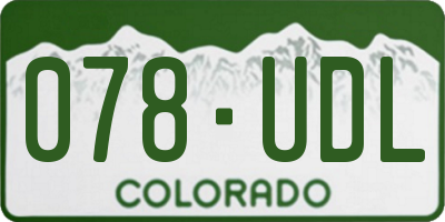 CO license plate 078UDL