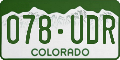 CO license plate 078UDR