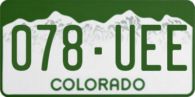 CO license plate 078UEE