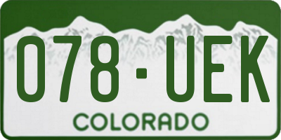 CO license plate 078UEK