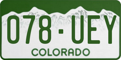 CO license plate 078UEY