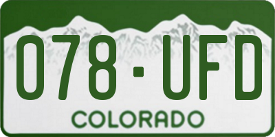 CO license plate 078UFD