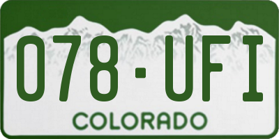 CO license plate 078UFI