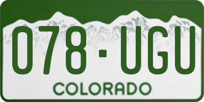 CO license plate 078UGU