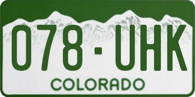 CO license plate 078UHK
