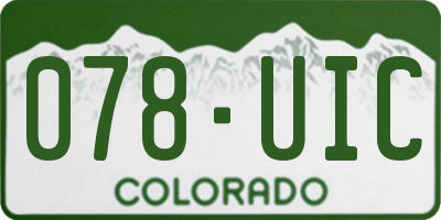 CO license plate 078UIC