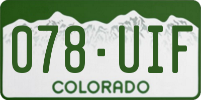 CO license plate 078UIF