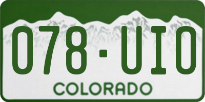 CO license plate 078UIO