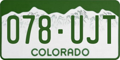 CO license plate 078UJT