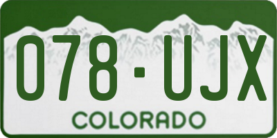 CO license plate 078UJX