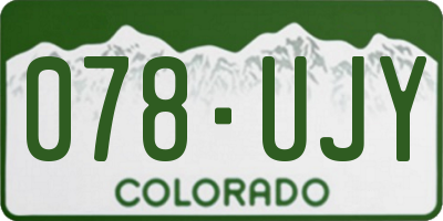 CO license plate 078UJY