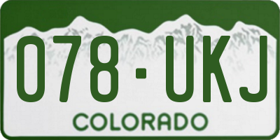 CO license plate 078UKJ