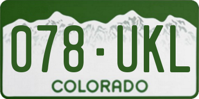 CO license plate 078UKL