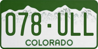 CO license plate 078ULL