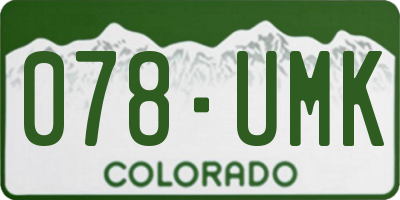 CO license plate 078UMK