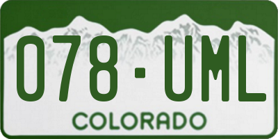 CO license plate 078UML