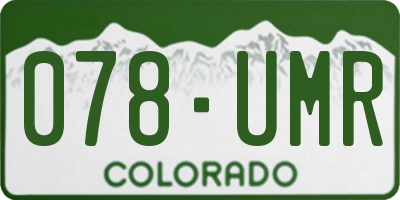 CO license plate 078UMR