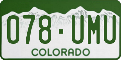 CO license plate 078UMU