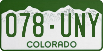 CO license plate 078UNY