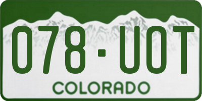 CO license plate 078UOT