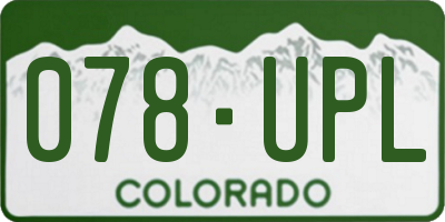 CO license plate 078UPL