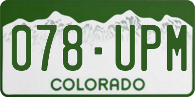 CO license plate 078UPM