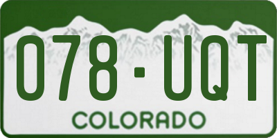 CO license plate 078UQT