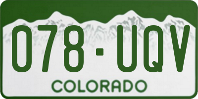 CO license plate 078UQV