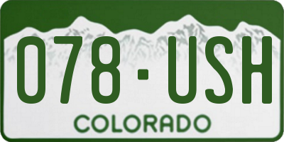 CO license plate 078USH