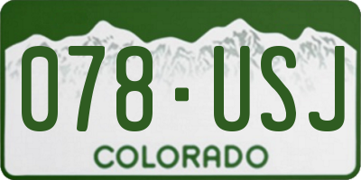 CO license plate 078USJ