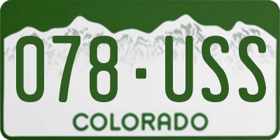 CO license plate 078USS