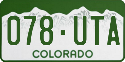 CO license plate 078UTA