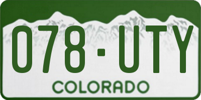 CO license plate 078UTY