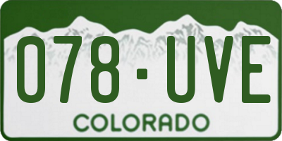 CO license plate 078UVE