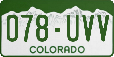 CO license plate 078UVV