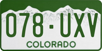 CO license plate 078UXV