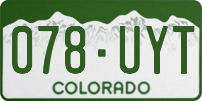 CO license plate 078UYT